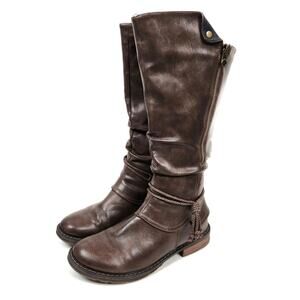 Patrizia by Spring Step Museropett Brown Faux Vegan Leather Tall Riding Boots 8
